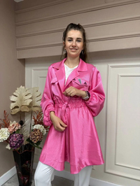 Nuss Triko 23Y6010 Pembe Önü Bağlamalı Kap