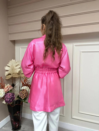 Nuss Triko 23Y6010 Pembe Önü Bağlamalı Kap