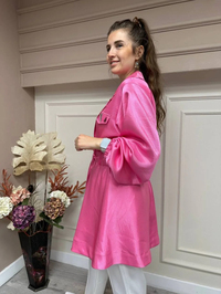 Nuss Triko 23Y6010 Pembe Önü Bağlamalı Kap