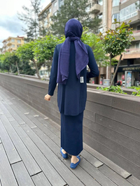 Nuss Triko 24K-029 Lacivert Etekli Triko Takım