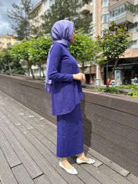 Nuss Triko 24K-029 Mor Etekli Triko Takım