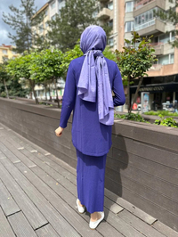 Nuss Triko 24K-029 Mor Etekli Triko Takım