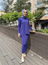 Nuss Triko 24K-029 Mor Etekli Triko Takım