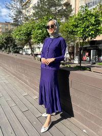 Nuss Triko 24K-1300 Mor Etekli Triko Takım