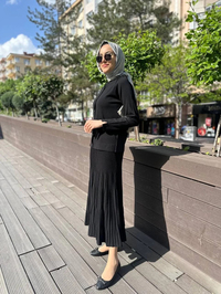 Nuss Triko 24K-1300 Siyah Etekli Triko Takım