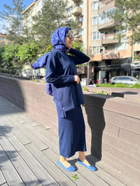 Nuss Triko 24K-1302 Lacivert Etekli Triko Takım
