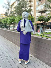 Nuss Triko 24K-1302 Mor Etekli Triko Takım