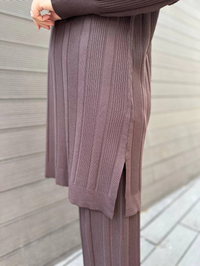 Nuss Triko 24K-610 Kahve Pantolonlu Triko Takım
