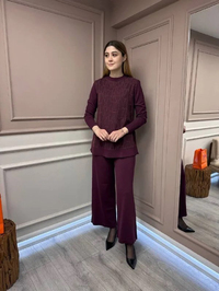 Nuss Triko 25K002 Bordo Merserize Triko Pantolon