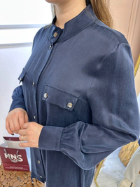 Nuss Triko 25K6007 Lacivert Çıtçıt Detaylı Kap