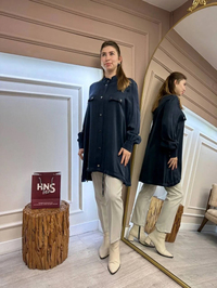 Nuss Triko 25K6007 Lacivert Çıtçıt Detaylı Kap