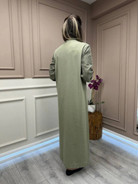 Nuss Triko 25Y2062 Kekik Kol Detaylı Triko Elbise