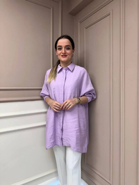 Nuss Triko 25Y3001 Lila Tensel Gömlek