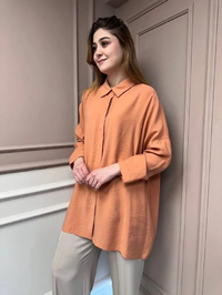 Nuss Triko 25Y3001 Oranj Tensel Gömlek