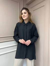 Nuss Triko 25Y3001 Siyah Tensel Gömlek
