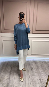 Nuss Triko 25Y3009 Mavi Tunik