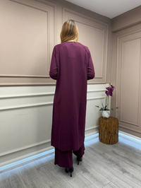 Nuss Triko 25Y512 Bordo Triko Uzun Hırka