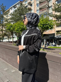 Nuss Triko 25Y6038 Siyah Taş Detaylı Kap