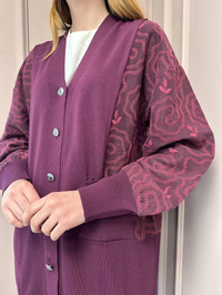 Nuss Triko 25Y6050 Bordo Triko Hırka
