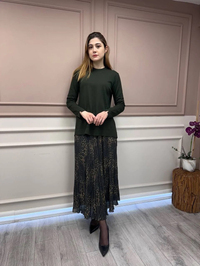 Nuss Triko 25Y902 Haki Önü Kısa Arkası Uzun Tunik