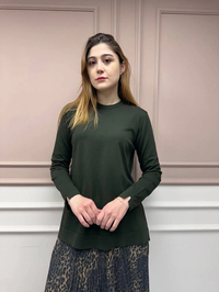Nuss Triko 25Y902 Haki Önü Kısa Arkası Uzun Tunik