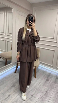 Nuss Triko 26K1022 Bitter İşleme Detaylı Bağlamalı Takım