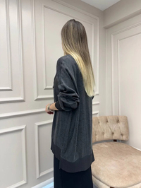 Nuss Triko 26K3003 Antrasit Önü Detaylı Tunik