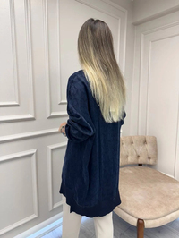 Nuss Triko 26K3003 Lacivert Önü Detaylı Tunik