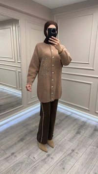 Nuss Triko 26K7007 Vizon Angora Hırka