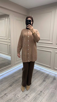 Nuss Triko 26K7007 Vizon Angora Hırka