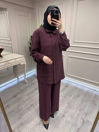 Nuss Triko 26Y1055 Mürdüm İkili Takım