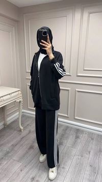 Nuss Triko 26Y1092 Siyah Şerit Detaylı Takım