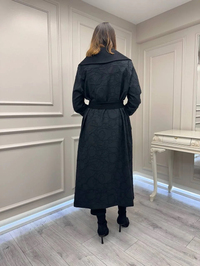 Nuss Triko 26Y6047 Siyah Yanları Yırtmaçlı Kap