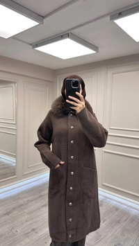 Nuss Triko NS-26K7011 Kahve Angora Kaban