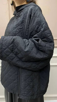 QOOQ 23FW200 Siyah Çift Fermuarlı Sweat