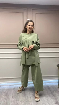 QOOQ 23FW221 Haki Medusa Takım