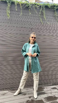 QOOQ 23FW239 Mint Gömlek