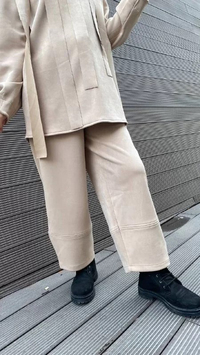 QOOQ 23FW321 Bej Paça Detay Pantolon