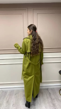 QOOQ 23FW616 Haki Oversize Trenç