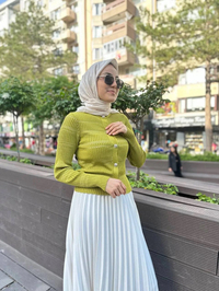 Qooq 24SS699 Oil Triko Hırka