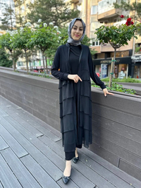 RedShow 23310 Siyah Büyük Şifon Şeritli Kap