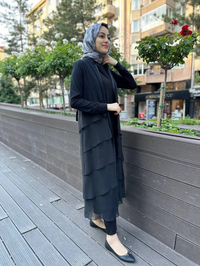 RedShow 23310 Siyah Büyük Şifon Şeritli Kap