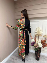 Senna 3068S23 Yeşil Zeze Elbise