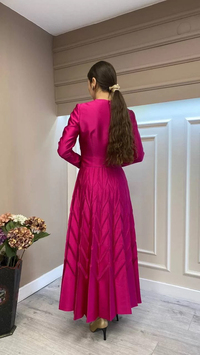 Senna 32318W23 Fuşya Hildemara Elbise
