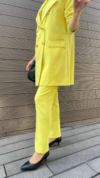Senna 52207S22 Sarı Dar Paça Pantolon