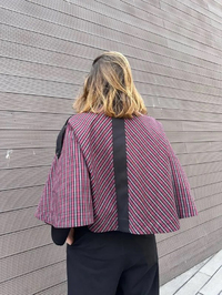 Trenç 3718 Siyah Ekose Desen Bolero