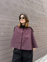 Trenç 3718 Siyah Ekose Desen Bolero