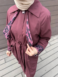 Trenç 3723 Bordo Yaka Detaylı Kap