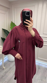 Trenç 3755 Bordo Yakası Broş Detaylı Kap Pantolon Takım
