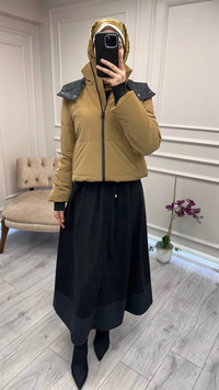 Trenç 5795 Camel Ribanalı Kapitone Mont